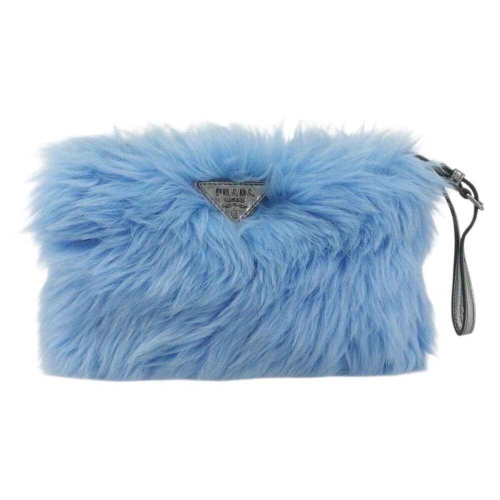 Prada Clutch Faux Fur Oversized
